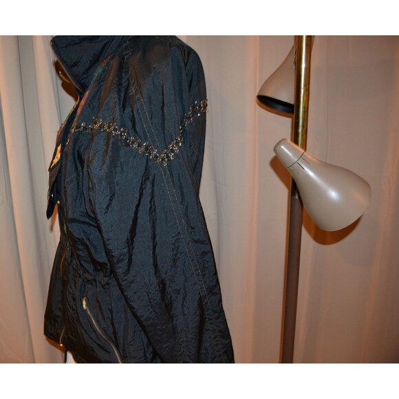 Vintage Jacket Bomber Baroque Black with Baroque Metallic Gold and Jewel Crest - Picture 5 of 6